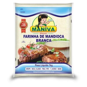 Farinha de Mandioca Branca grossa 1kg embalagem plástica