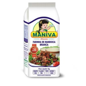 Farinha de Mandioca Branca fina 1kg embalagem de papel