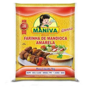 Farinha de Mandioca Amarela Grossa 1kg embalagem plástica
